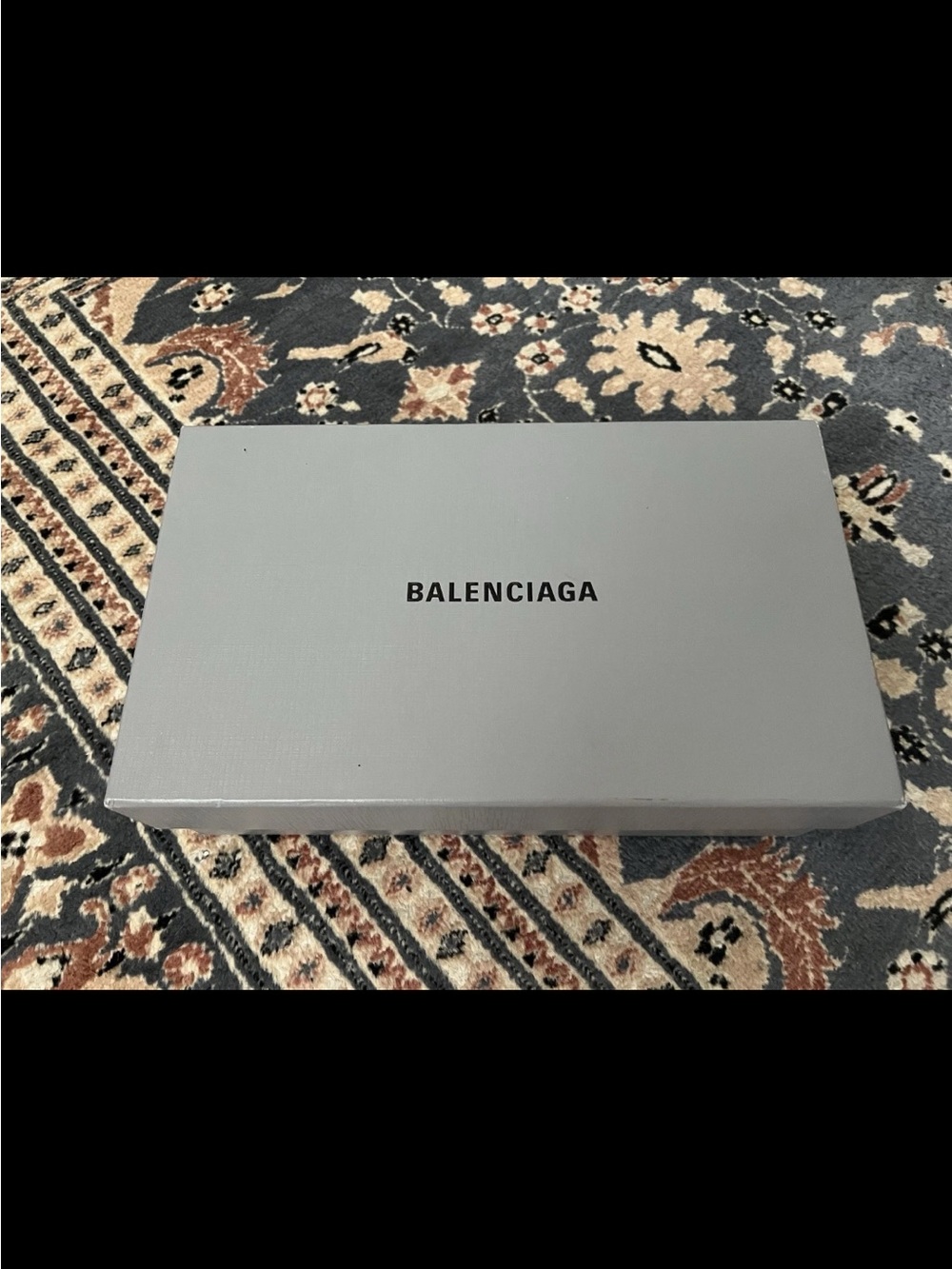 Balenciaga shoe Box in Pale Gray with Black Logo used paper storage